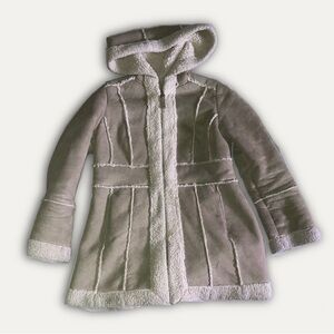 Cozy Tan Hooded Jacket with Cream Accents